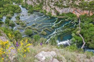 Cascade waterfalls near Roski slap in National Park Krka