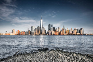 Skyline of downtown Manhattan over Hudson River, New York City