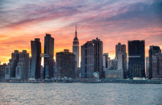 New York City waterfront sunset