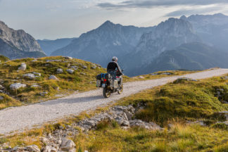 Motorcycle adventure in alps in Slovenia