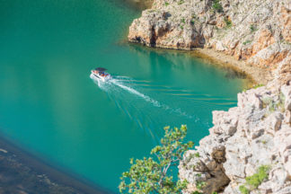 Boat sail on  the river Zrmanja