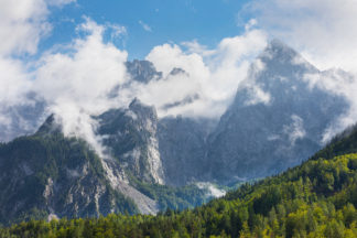 A view to the Skrlatica and Spik mountain in Slovenia