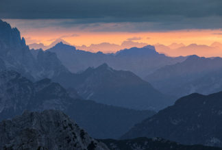 Mountain range at sunset