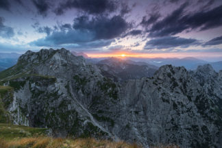 Alps sunset, Julian alps, view to Italy