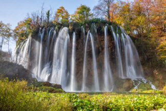 Croatia, Plitvice National park, Waterfall