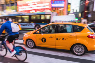 New York traffic, yellow cab