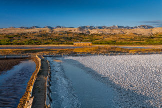 Salt pans on island Pag in Croatia