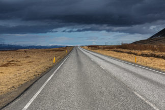 Iceland asphalt road