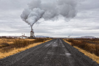 Power plant of geothermal energy in iceland