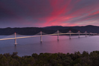 Peljesac bridge sunset