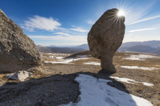 Stone sculpture "Alien Head" in Croatia