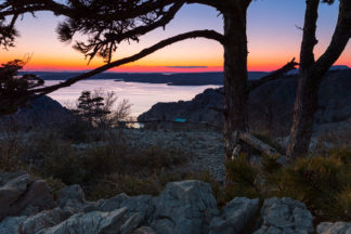 Zavratnica Sightseeing point at sunset