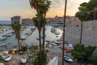 Dubrovnik old town at sunset