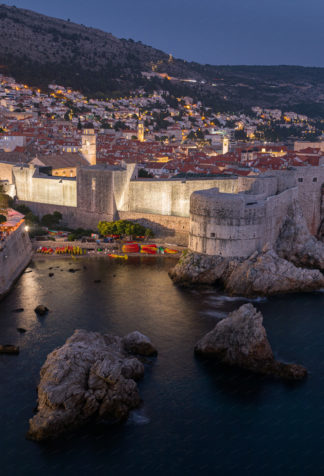 Dubrovnik old town in evening