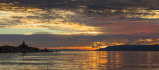 Panoramic sunset in Makarska