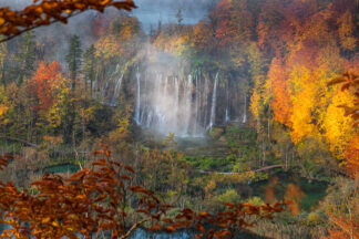 Autumn in National park Plitvice lakes in Croatia