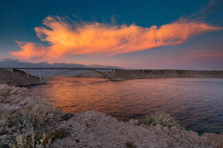 Pag bridge at sunset