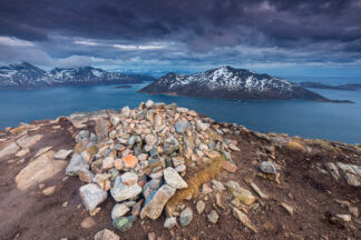 Fjords in Norway, Brosmetinden. A view to Sessoya island