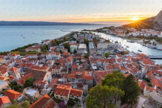 Omis town sunset