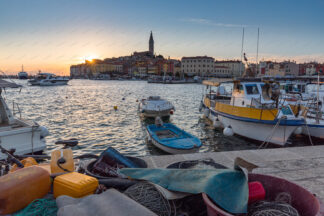 Rovinj town at sundown