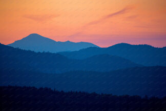 Mountain range sunset