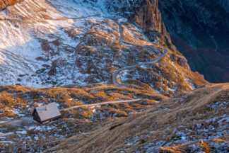 Mangart mountain pass in Julian alps in Slovenia