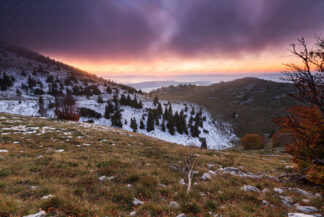 Sunset in the mountain, National park North Velebit