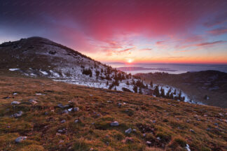 Sunset in the mountain, National park North Velebit