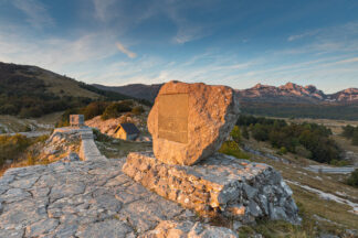 Kubus (Ura) monument in Baske Ostarije, Lika in Croatia