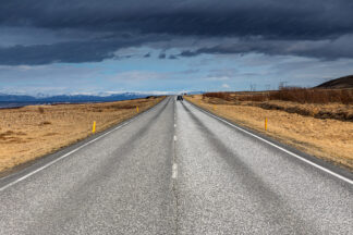 Asphalt road on Iceland, west coast