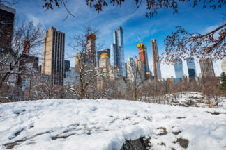 New york winter, view to the manhttan from Central park