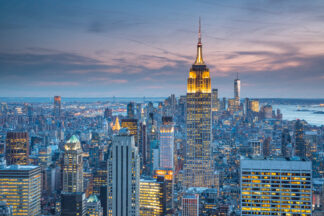 New York City panorama view from Rockefeller Center