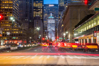 Madison avenue at night in New York City