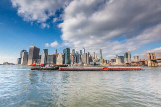 Downtown Manhattan waterfront in New York City