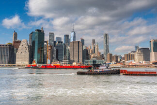 Downtown Manhattan waterfront in New York City