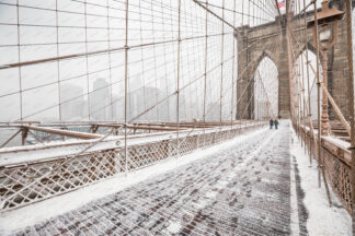 Brooklyn Bridge in winter, New York