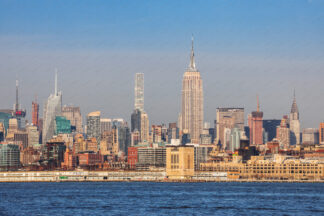 New York City skyline ower Hudson river