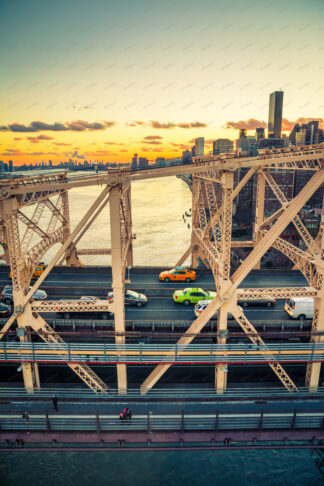 Queensborough bridge (color tint) in New York City