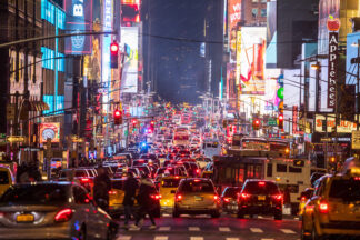 Traffic in 7th avenue in New York City