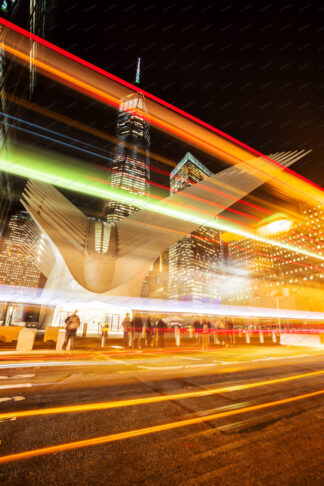 Oculus Transportation Hub at night in New York City