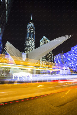 Oculus Transportation Hub at night in New York City