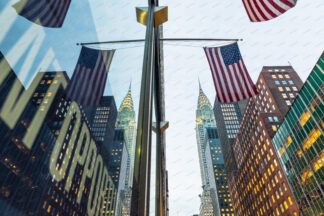 Chrysler buildeing reflection in window, New York City