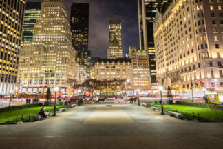 Grand Army Plaza at night in New York City