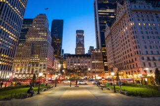 Grand Army Plaza at night in New York City