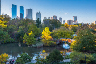 Autumn in Central Park with Gapstow Bridge in New York