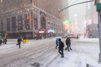 New York Ssnow storm, Time Suare