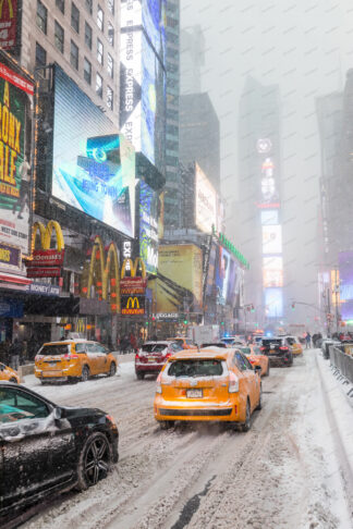 Time Square snow storm in New York