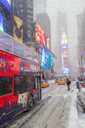 Time Square snow storm in New York