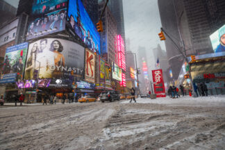 Time Square snow storm in New York