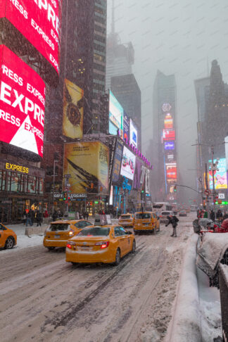 Time Square snow storm in New York